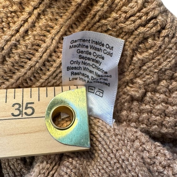 Coldwater Creek Shawl Collar Cable Knit Cozy Sweater Sz M 10-12 Classic - Picture 6 of 7